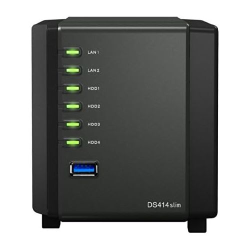  Synology DiskStation 4-Bay (Diskless) Network Attached Storage DS411SLIM (Black)