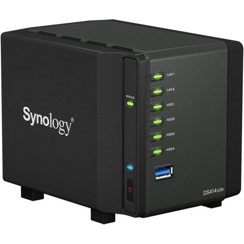  Synology DiskStation 4-Bay (Diskless) Network Attached Storage DS411SLIM (Black)