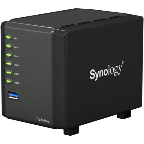  Synology DiskStation 4-Bay (Diskless) Network Attached Storage DS411SLIM (Black)