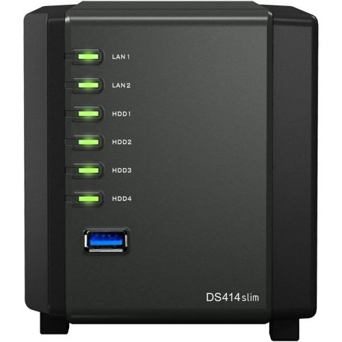  Synology DiskStation 4-Bay (Diskless) Network Attached Storage DS411SLIM (Black)