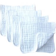 [아마존베스트]Muslin Burp Cloths 4 Pack Large 20 by 10 100% Cotton 6 Layers Extra Absorbent and Soft by Synrroe