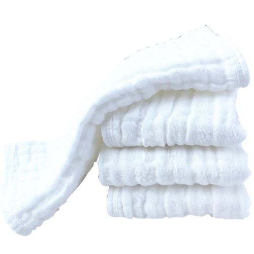  [아마존베스트]Muslin Burp Cloths 4 Pack Large 20 by 10 100% Cotton 6 Layers Extra Absorbent and Soft by Synrroe