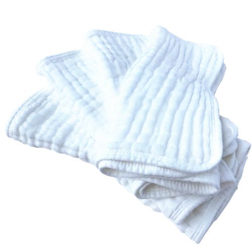  Muslin Burp Cloths 4 Pack Large 20 by 10 100% Cotton 6 Layers Extra Absorbent and Soft by Synrroe