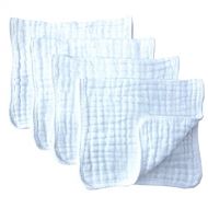 Muslin Burp Cloths 4 Pack Large 20 by 10 100% Cotton 6 Layers Extra Absorbent and Soft by Synrroe