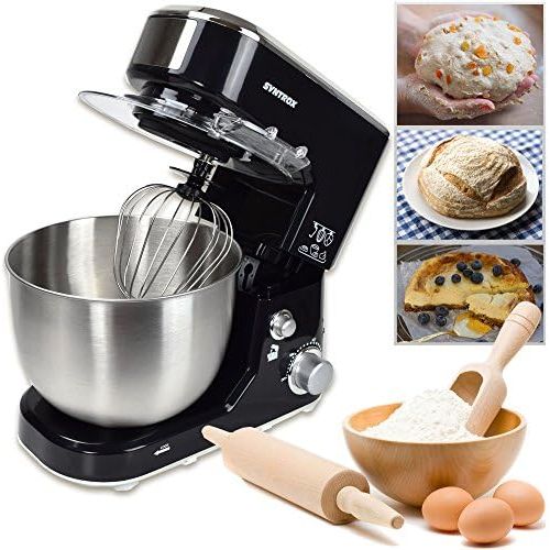  Syntrox Germany KM 1000W Food Processor Kneading Machine Mixer Stainless Steel Storage Canister 5Litres, Black