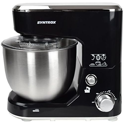  Syntrox Germany KM 1000W Food Processor Kneading Machine Mixer Stainless Steel Storage Canister 5Litres, Black