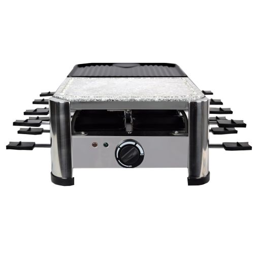  Syntrox Germany 16Frying Pan Stainless Steel Raclette with Grill and Hot Stone