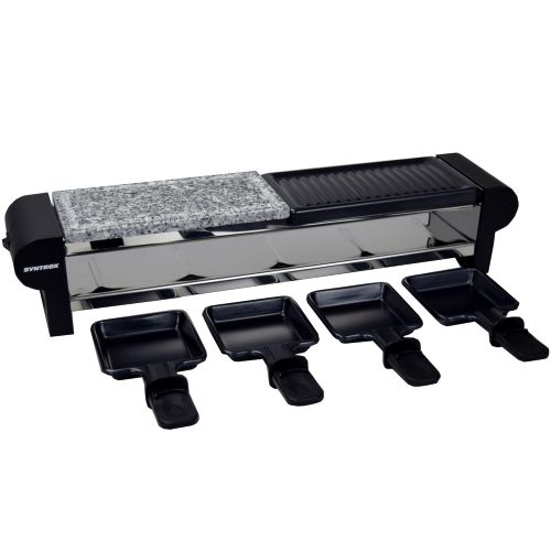  Syntrox Germany Stainless Steel and Raclette Thur Gau Grill Hot Stone for 4People