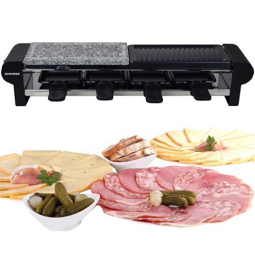  Syntrox Germany Stainless Steel and Raclette Thur Gau Grill Hot Stone for 4People