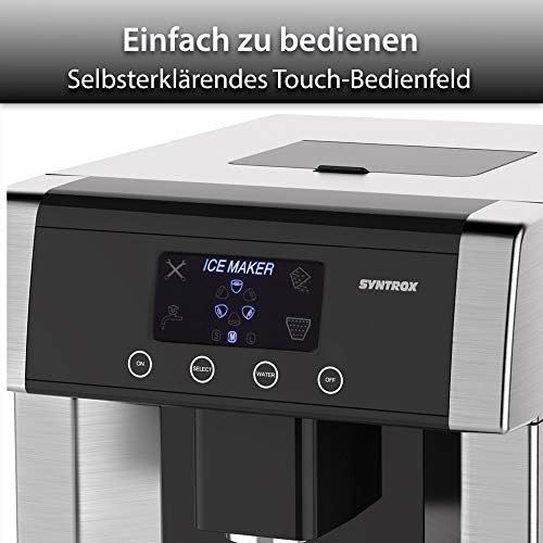  Syntrox Germany Digitaler Eiswuerfelbereiter mit Eiswasserfunktion Eiswuerfelmaschine IC-150W LCD Turku