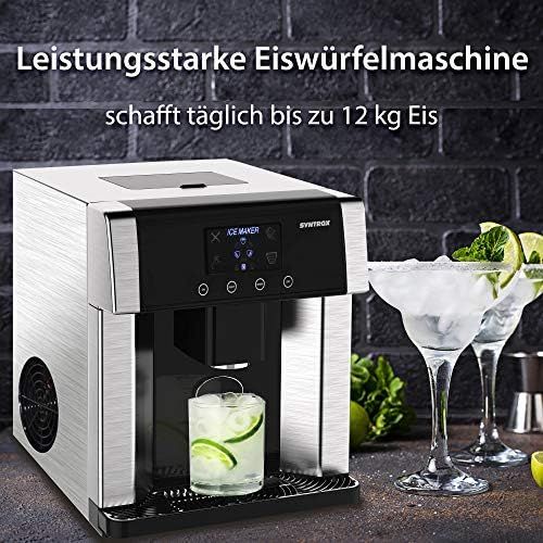  Syntrox Germany Digitaler Eiswuerfelbereiter mit Eiswasserfunktion Eiswuerfelmaschine IC-150W LCD Turku