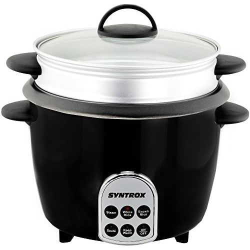  Syntrox Germany Slow Chef RC-700W Gourmet Multikocher Multifunktionskocher Reiskocher Dampfgarer mit Warmhaltefunktion, 1,8 l, 700 Watt