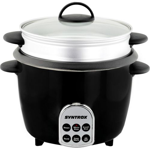  Syntrox Germany Slow Chef RC-700W Gourmet Multikocher Multifunktionskocher Reiskocher Dampfgarer mit Warmhaltefunktion, 1,8 l, 700 Watt