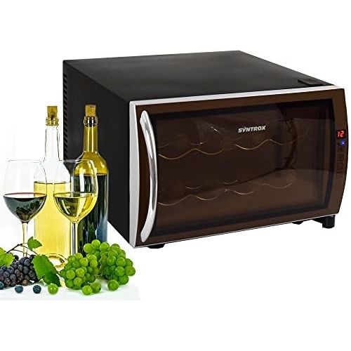  Syntrox Germany 8 Flaschen Digitaler Getrankekuehlschrank WK-25L-8-2 Weinkuehlschrank mit Touch Screen