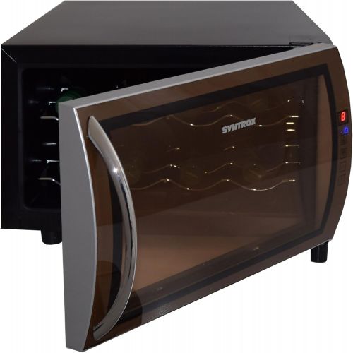  Syntrox Germany 8 Flaschen Digitaler Getrankekuehlschrank WK-25L-8-2 Weinkuehlschrank mit Touch Screen