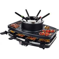 Syntrox Germany Freiburg 3 in 1 Raclette-Grill-Fondue-fuer 8 Personen