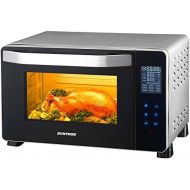 Syntrox Germany 25 Liter Digitaler Edelstahl Mini Stand Backofen mit Umluft und Drehspiess Miniofen Minibackofen Pizzaofen BO-1500W-RO-25L Touch Saltillo