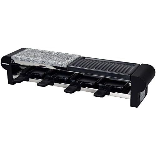  [아마존베스트]Syntrox Germany Stainless Steel Design Thurgau Raclette with Grill and Hot Stone for 4 People