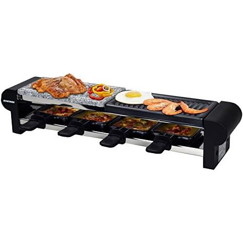  [아마존베스트]Syntrox Germany Stainless Steel Design Thurgau Raclette with Grill and Hot Stone for 4 People