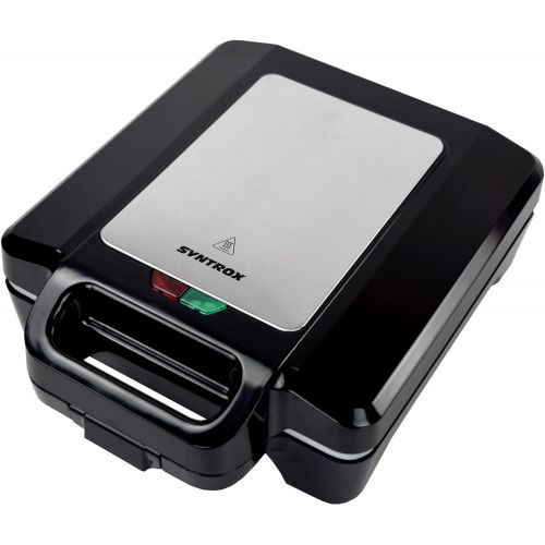  [아마존베스트]Syntrox Germany 1600 Watt XLC Shell Sandwich Maker with Ceramic Coating for Making 4 Sandwiches Simultaneously