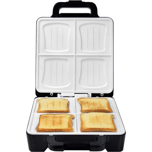  [아마존베스트]Syntrox Germany 1600 Watt XLC Shell Sandwich Maker with Ceramic Coating for Making 4 Sandwiches Simultaneously