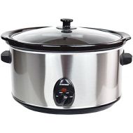 [아마존베스트]Syntrox Germany 8.0 litre stainless steel slow cooker with warming function, safety glass and removable ceramic bowl, slow cooker