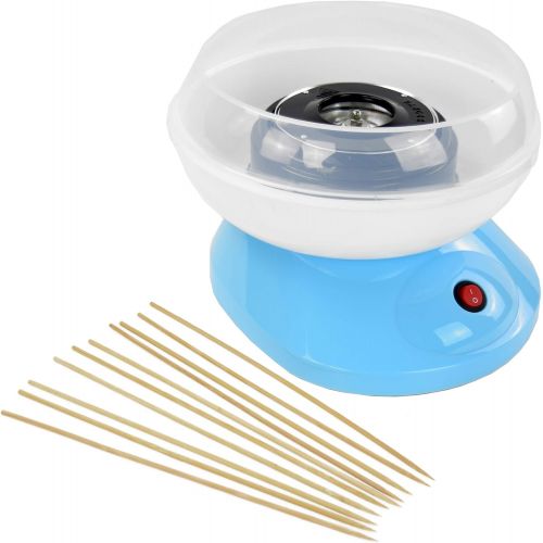  [아마존베스트]Syntrox Germany Electric Candy Maker Blue Cotton Candy Maker with Measuring Spoon and 10 Wooden Sticks