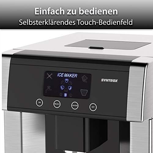  [아마존베스트]Syntrox Germany Digital Ice Cube Maker with Ice Water Function IC-150W LCD Turku