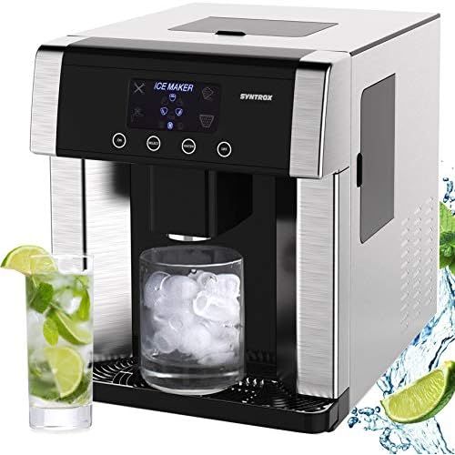  [아마존베스트]Syntrox Germany Digital Ice Cube Maker with Ice Water Function IC-150W LCD Turku