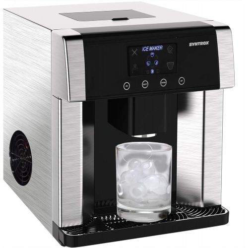  [아마존베스트]Syntrox Germany Digital Ice Cube Maker with Ice Water Function IC-150W LCD Turku