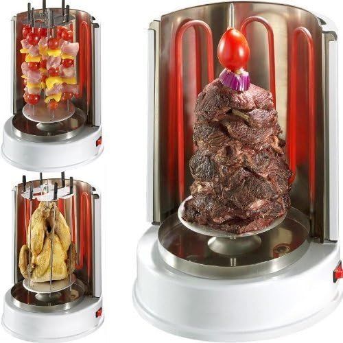  [아마존베스트]Syntrox Germany Ro-1400W-W Doner Grill Rotisserie Gyros Grill Chicken Grill Table Grill White