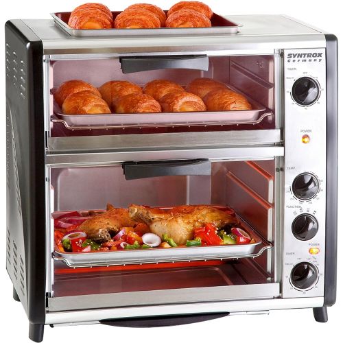  [아마존베스트]-Service-Informationen Syntrox Germany Back Chef 42 Litre Multi - Double Oven 1200 Watts BBQ Oven