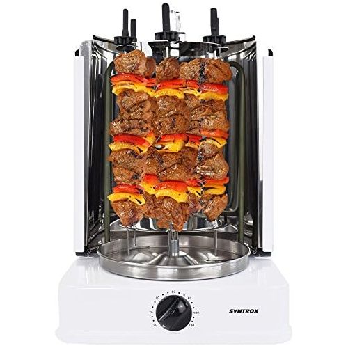  [아마존베스트]Syntrox Germany Doner Grill with Revolving Aussenspiessen and 120minute timer white