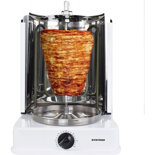  [아마존베스트]Syntrox Germany Doner Grill with Revolving Aussenspiessen and 120minute timer white