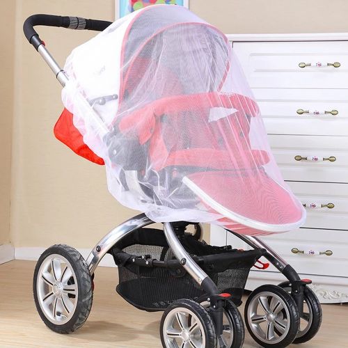  Sysmie 2 Pack Baby Mosquito Net for Strollers Carriers Car Seats Cradles, Portable Durable & Long Lasting Infant Insect Shield Netting (White)