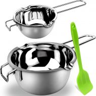 Sysmie Double Boiler Pot Set for Melting Chocolate, Butter, Cheese, Caramel and Candy - 18/8 Steel Melting Pot, 2 Cup Capacity, Including The Biggest and Smallest Capacity…