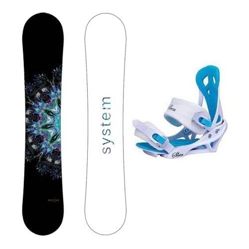  System 2018 MTNW Snowboard with Mystic Bindings Womens Snowboard Package