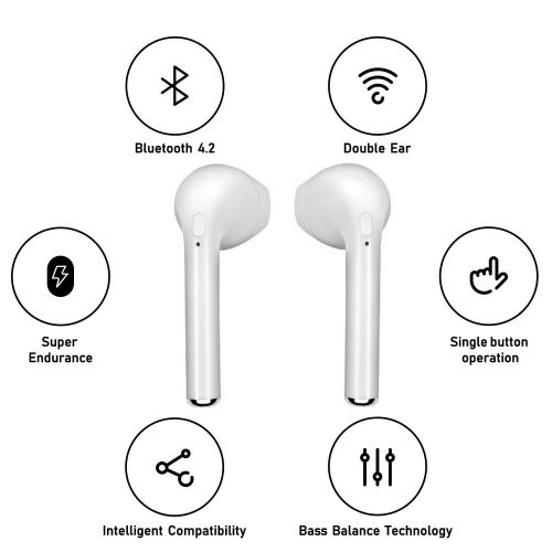  Szjsl Bluetooth headset, wireless earbuds in-ear sweat-proof HD microphone noise reduction, can be used in gym, gym, cycling or running, suitable for all mobile phones, such as ios and A