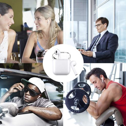  Szjsl Bluetooth headset, wireless earbuds in-ear sweat-proof HD microphone noise reduction, can be used in gym, gym, cycling or running, suitable for all mobile phones, such as ios and A