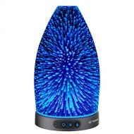 Sztrokia Essential Oil Diffuser,3D Glass Aromatherapy Diffuser,300ml Ultrasonic Cool Mist Humidifier with Color Changing LED Lights, Waterless Auto Shut-Off,Metal Case Base