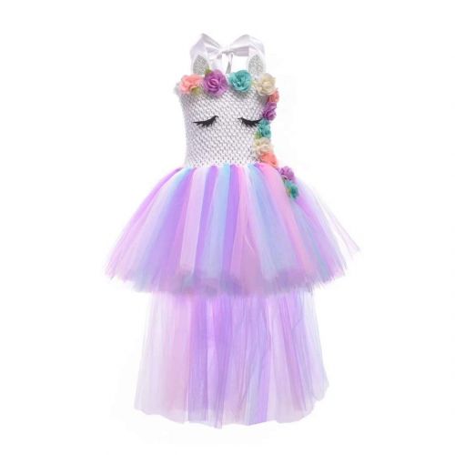  Szytypyl Baby Girl Unicorn Costume Pageant 3D Flower Princess Party Tutu Dress with Wings