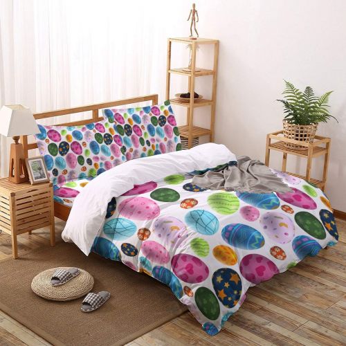  T&H Home Duvet Cover Set Full Size Funny Animal - Little Naughty Wet Dog Bite The Squirt Gun 4 Piece Bedding Set with Flat Sheet/Pillowcase - Breathable Twill Plush with Modern Art