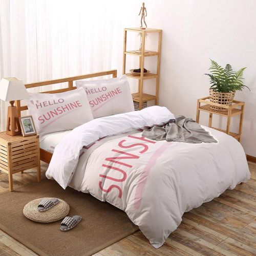  T&H Home Duvet Cover Set Full Size Funny Animal - Little Naughty Wet Dog Bite The Squirt Gun 4 Piece Bedding Set with Flat Sheet/Pillowcase - Breathable Twill Plush with Modern Art