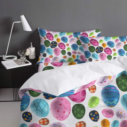  T&H Home Duvet Cover Set Full Size Funny Animal - Little Naughty Wet Dog Bite The Squirt Gun 4 Piece Bedding Set with Flat Sheet/Pillowcase - Breathable Twill Plush with Modern Art