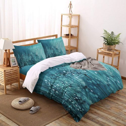  T&H Home Duvet Cover Set Full Size Funny Animal - Little Naughty Wet Dog Bite The Squirt Gun 4 Piece Bedding Set with Flat Sheet/Pillowcase - Breathable Twill Plush with Modern Art