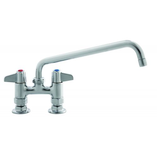  T&S Brass 5F-4DLX14 Faucet, Deck Mount, 4-Inch Centers, 14-Inch Swivel Spout