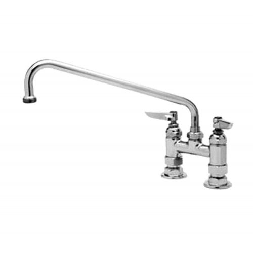 T&S Brass B-0225 Double Pantry Faucet, Deck Mount, 4 Centers, 12 Swing Nozzle (062X)