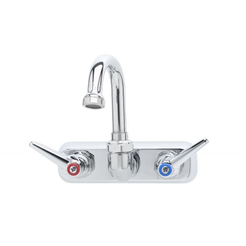  T&S Brass B-1146-01 Workboard Faucet, Wall Mount, 4-Inch Centers, 131X Swivel Gooseneck, Lever Handles