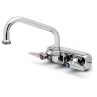 T&S Brass B-1116 Workboard Faucet with Wall Mount, 4-Inch Centers, 8-Inch Swing Nozzle and Lever Handles
