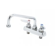 T&S Brass B-2491 Workboard Faucet, Deck Mount, 4-Inch Centers, 8-Inch Swing Nozzle, Garden Hose Tip, Lever Handles